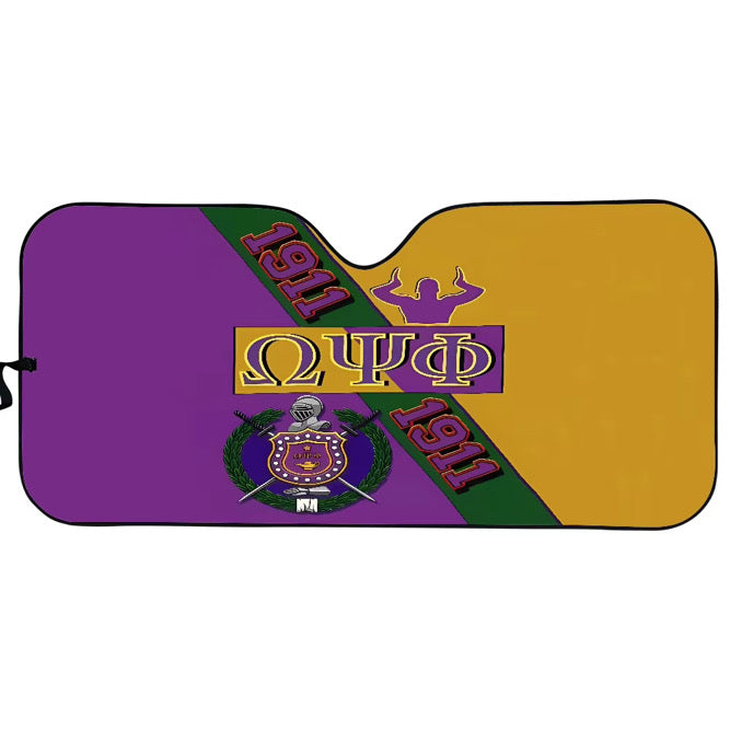 Que Omega PSI PHI Car Windshield Sun Shade Visor