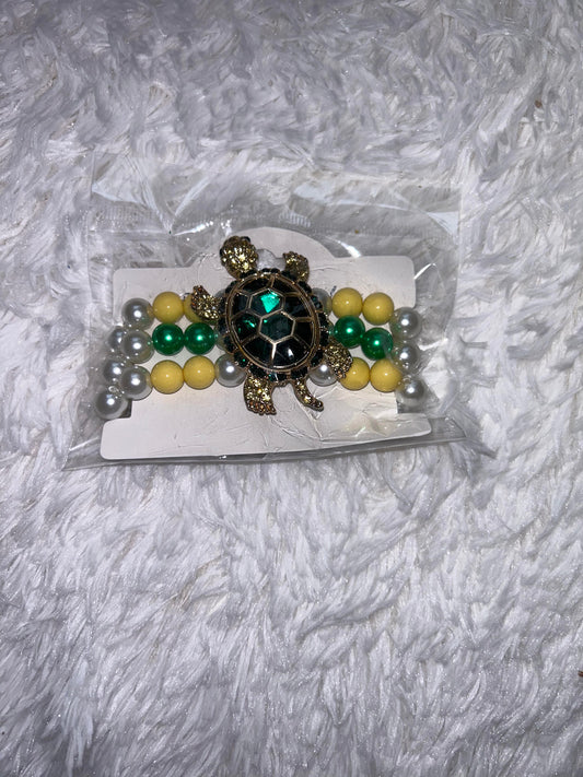 Chi Eta Phi Rhinestone alloy TURTLE tortoise lovely pearl BRACELET  Greek Sorority