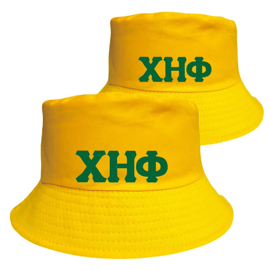 Chi Eta Phi Bucket Sorority Yellow Hat Lovers Bucket Hat with Embroidery Logo