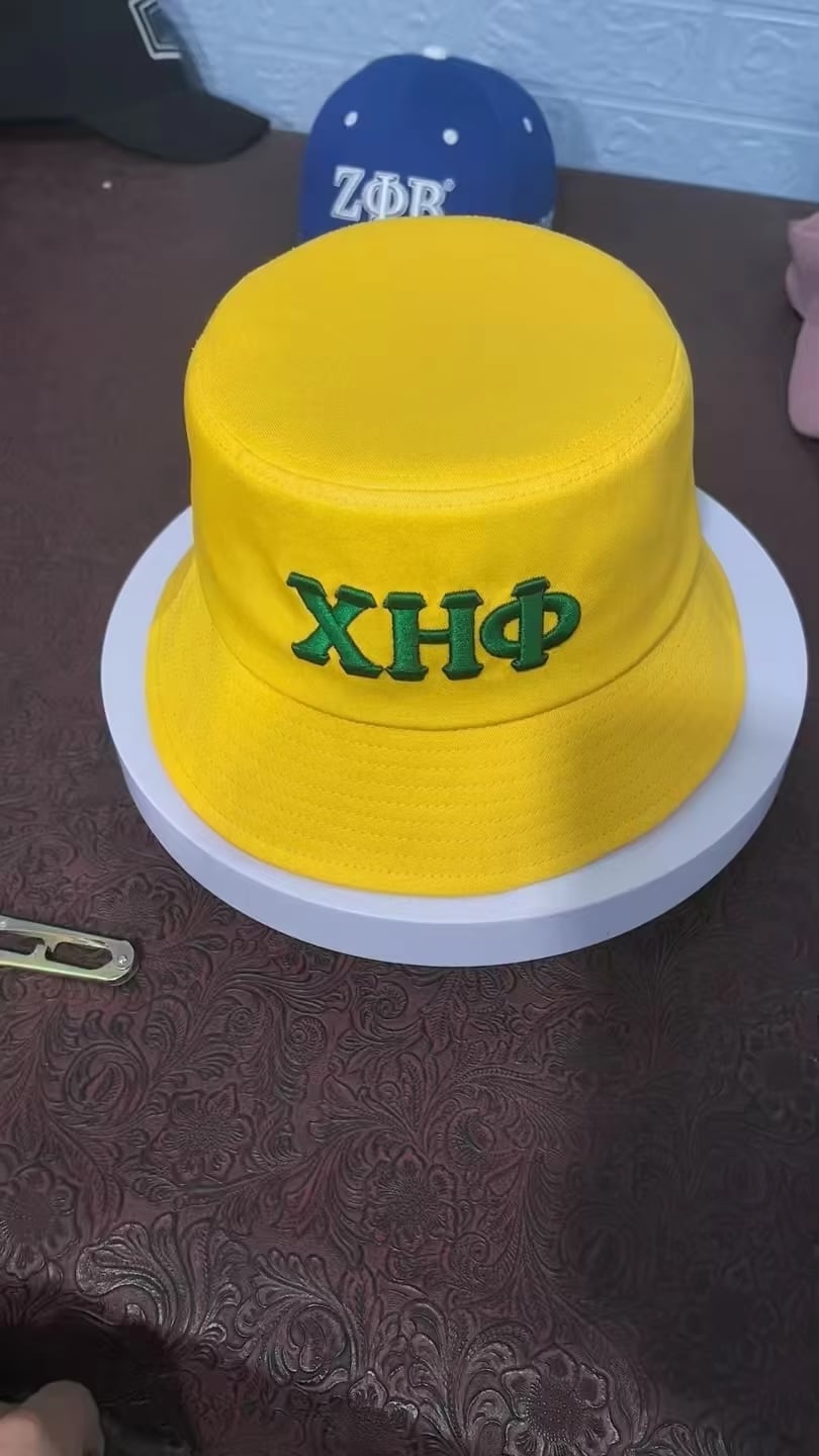 Chi Eta Phi Bucket Sorority Yellow Hat Lovers Bucket Hat with Embroidery Logo