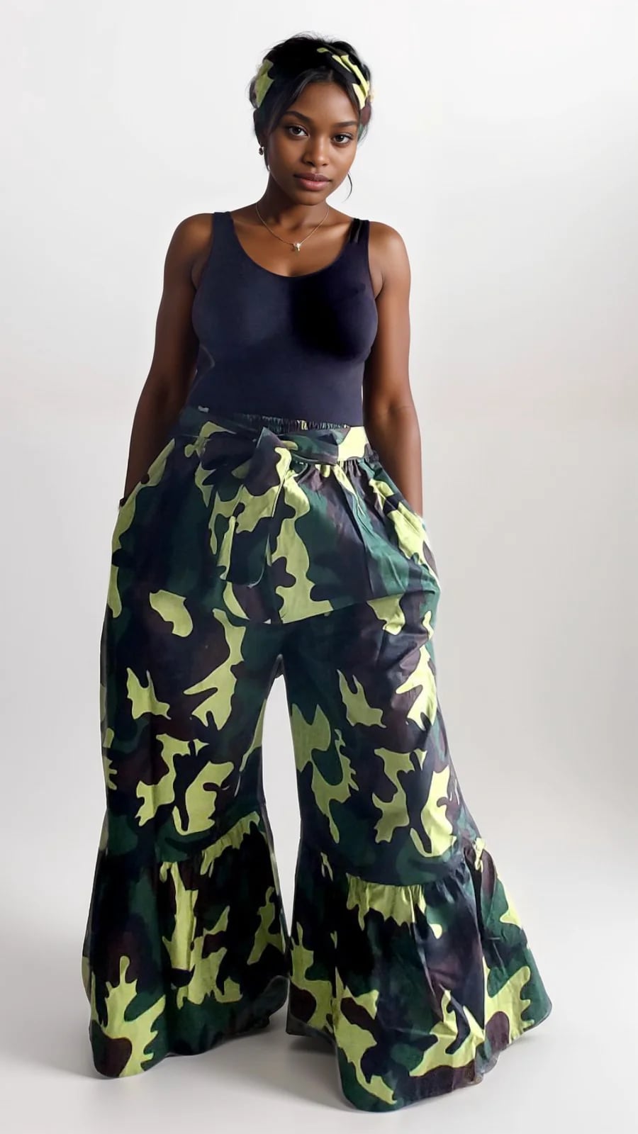 Woman Pant & Blouse Camouflage Belt sold separately