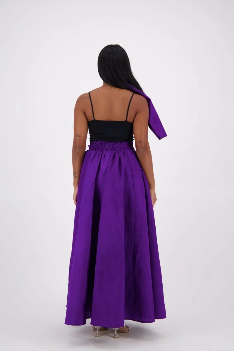 Purple SIlk/Poly Blend Long Maxi Skirt