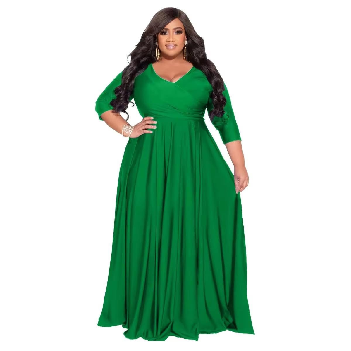 Green Polyester Spandex Dress