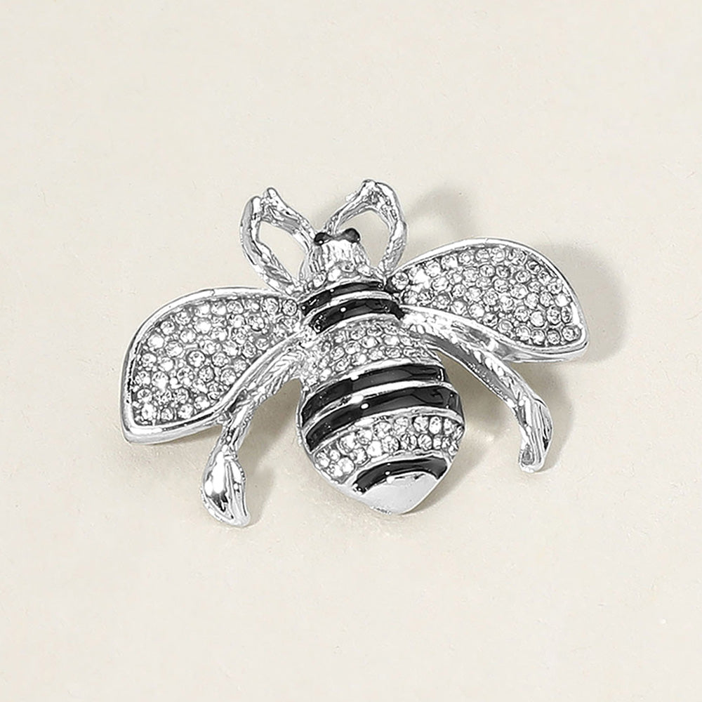 Crystal Paved Honey Bee Pin Brooch