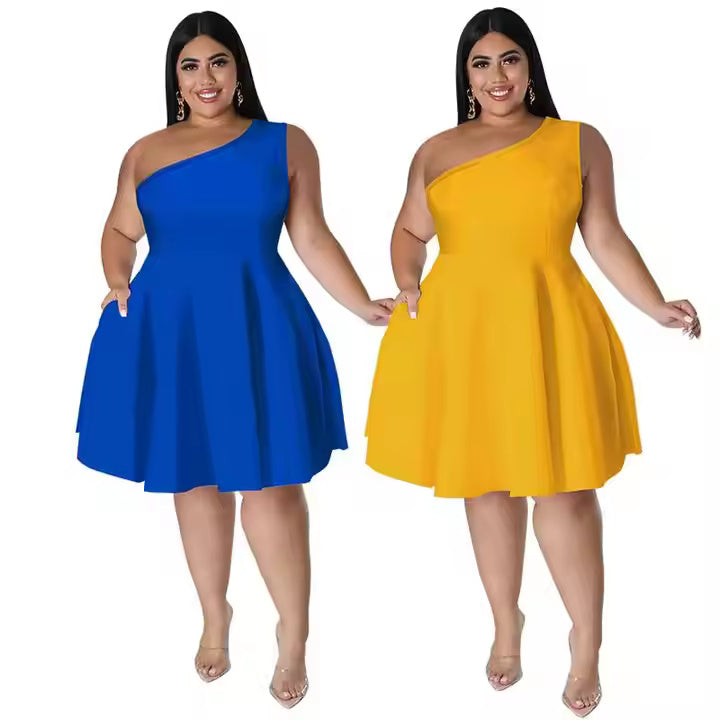 2025 Popular Women Summer Clothing Casual Solid Color Loose Sleeveless A-line Dress