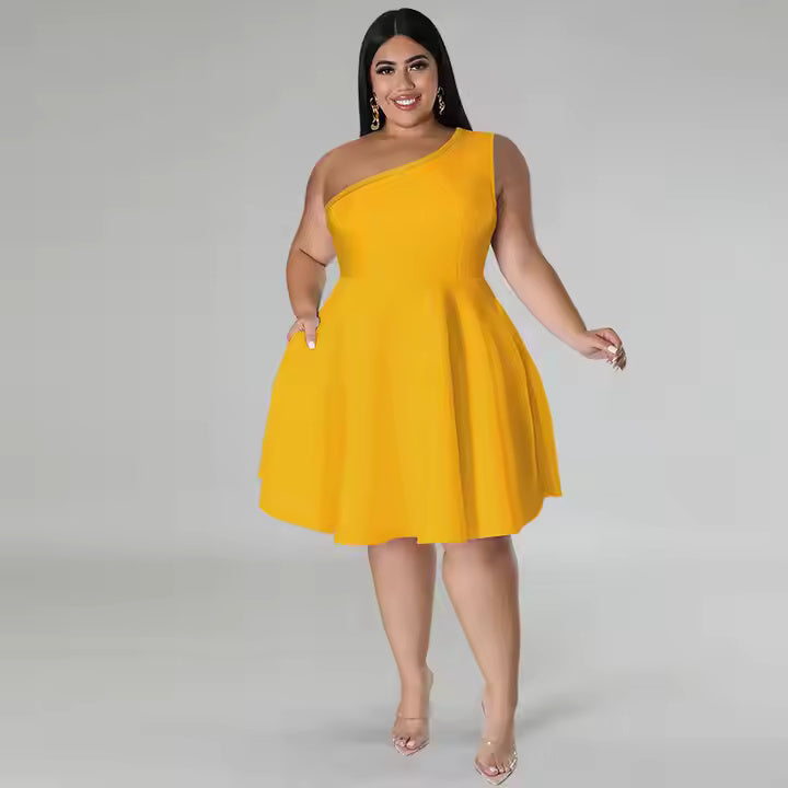2025 Popular Women Summer Clothing Casual Solid Color Loose Sleeveless A-line Dress
