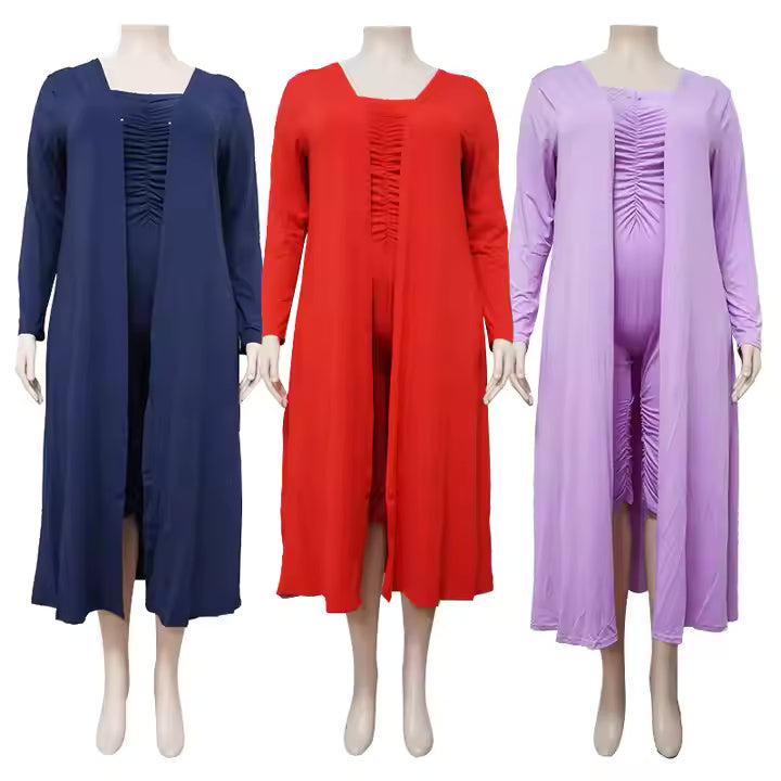 HO Women's Fall Winter Fashion Trending Fashion Solid Color Sexy Jumpsuit Two Piece Set Coat Set for Women