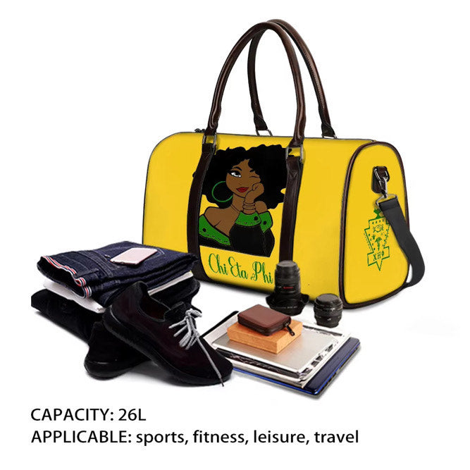 Chi Eta Phi Yellow Duffle Bag Yellow  High Quality