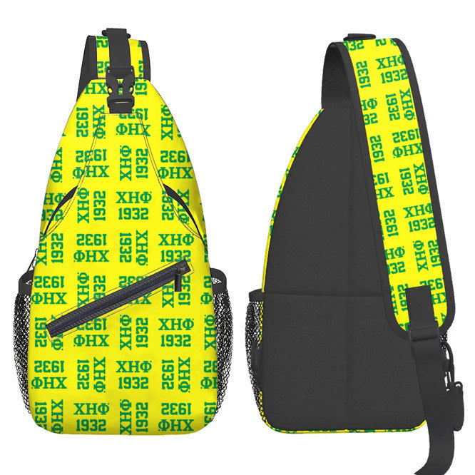 Chi Eta Phi Logo Sling Bag /Shoulder Crossbody Backpack Yellow Or Green