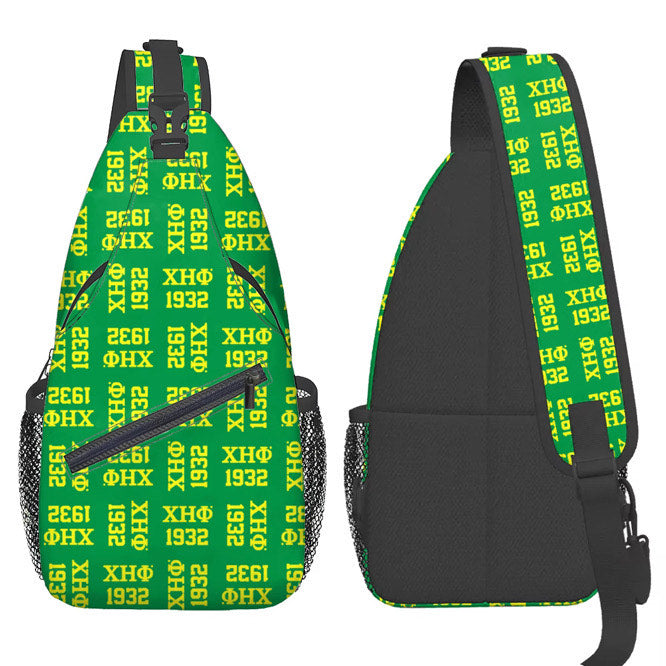 Chi Eta Phi Logo Sling Bag /Shoulder Crossbody Backpack Yellow Or Green
