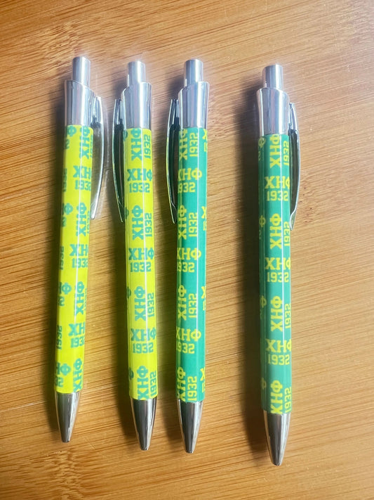 Chi Eta Phi Ball Point Green or Yellow Gifts Promotional Pens