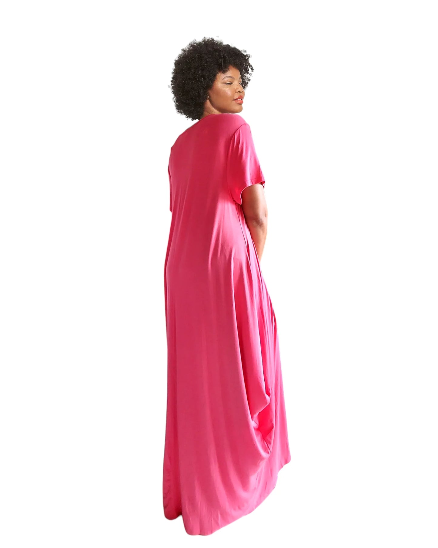 Blessed Afro Bubble Jersey Dress/Short Sleeve Pink
