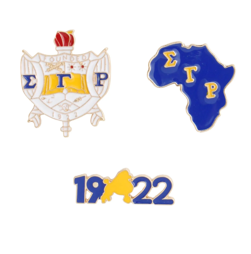 Blue Gold Sorority Pin Set