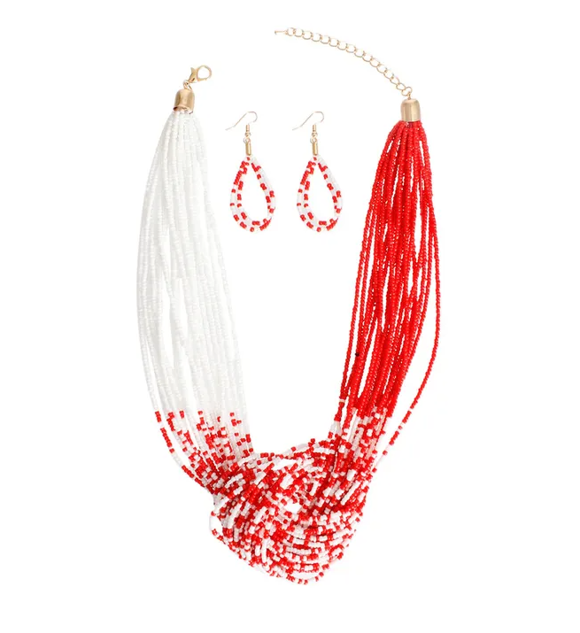 DST 20 Strand Red White Knot Set|18 + 2.5 inches