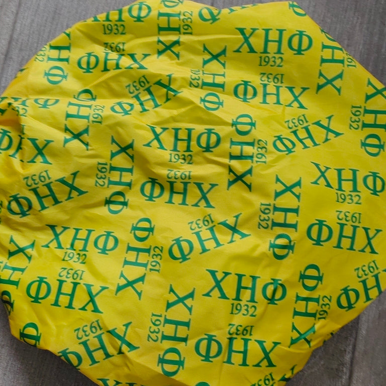 Chi Eta Phi High Quality Lined Large Silk Hair Bonnet Yellow-Green