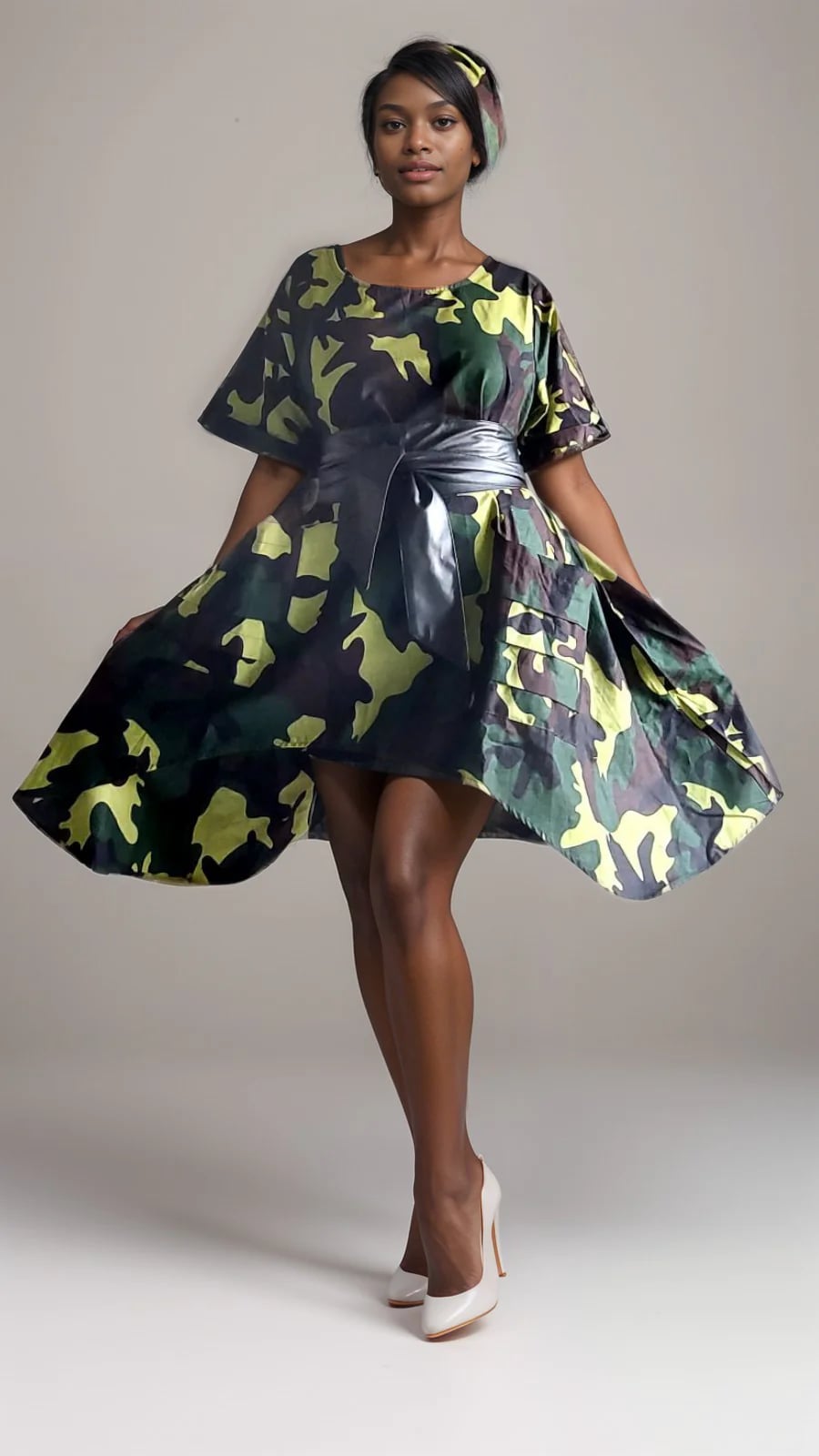 Woman Pant & Blouse Camouflage Belt sold separately