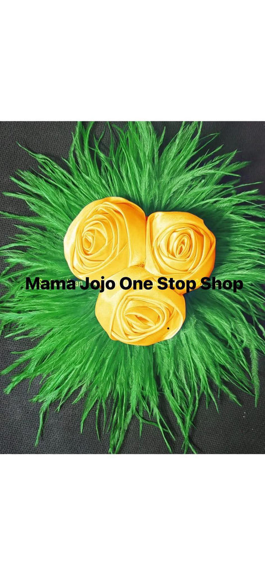 Chi Eta Phi Handmade Natural Feather Big Corsage Flower Shape England Style Pretty Lady Brooch With Satin Rose Flower Center