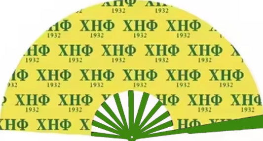 Chi Eta Phi Greek Letters Large Boots on the Ground Clacking Fans 33 CM Yellow