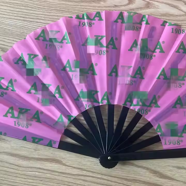 Stock Loud Noise Pink AKA Large Clack Fan Sorority Folding Clack Handheld Fan Sports Hand Fans