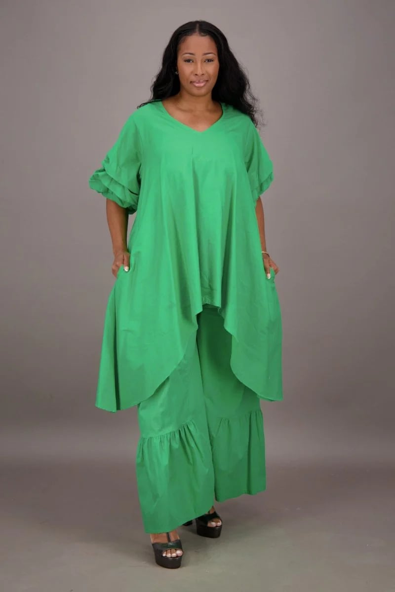 2 Piece Pants Set-Green