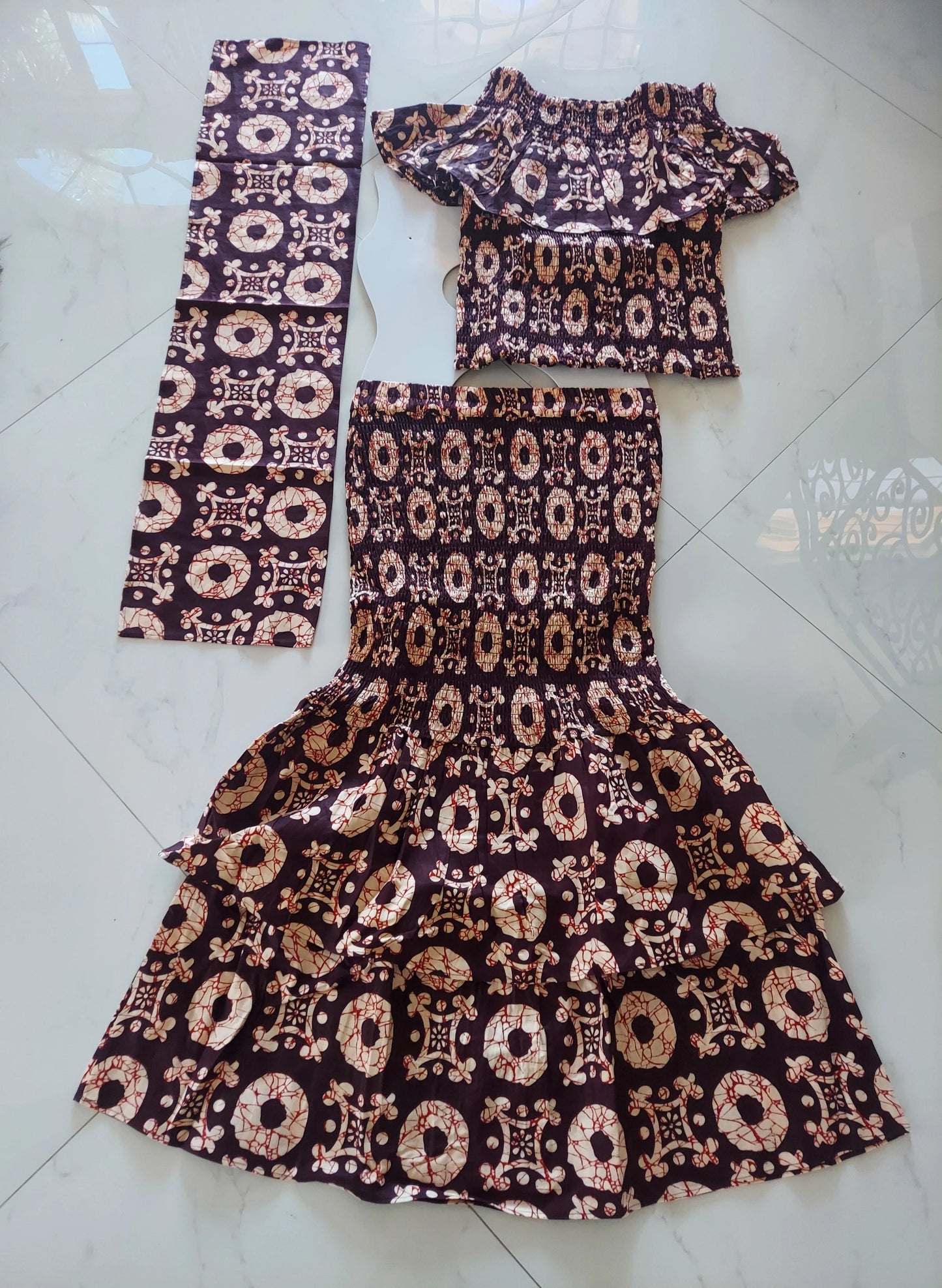 Smock Fit & Flare Skirt & Blouse Set-