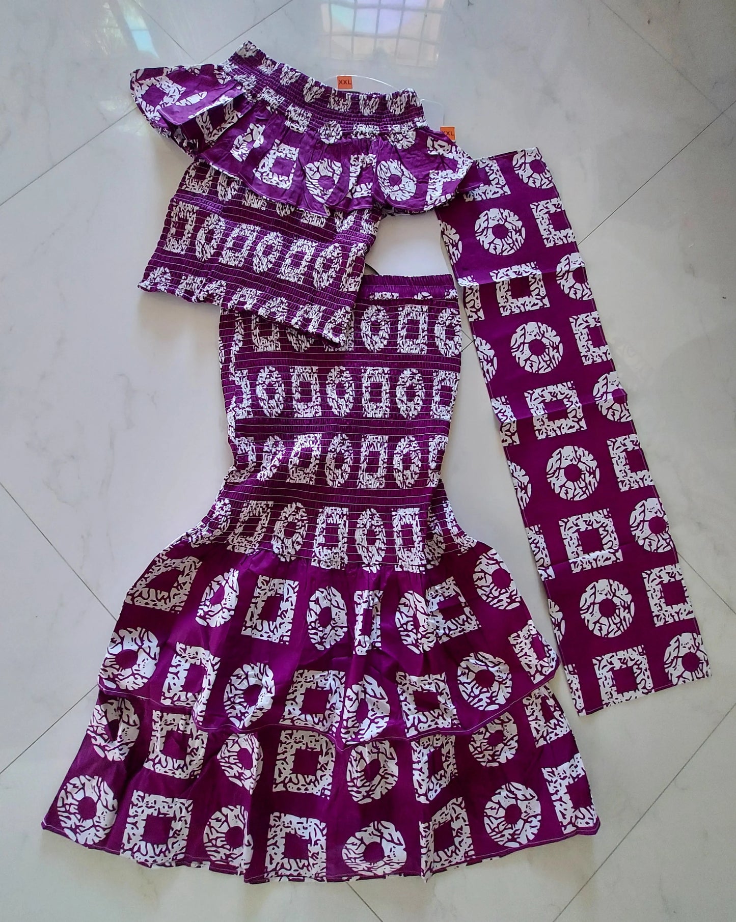 Smock Fit & Flare Skirt & Blouse Set-