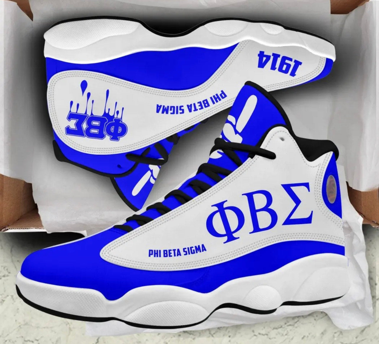Mama Jojo-2023 Hot Selling Phi Beta Sigma Blue High Quality Breathable Sports Men Shoes