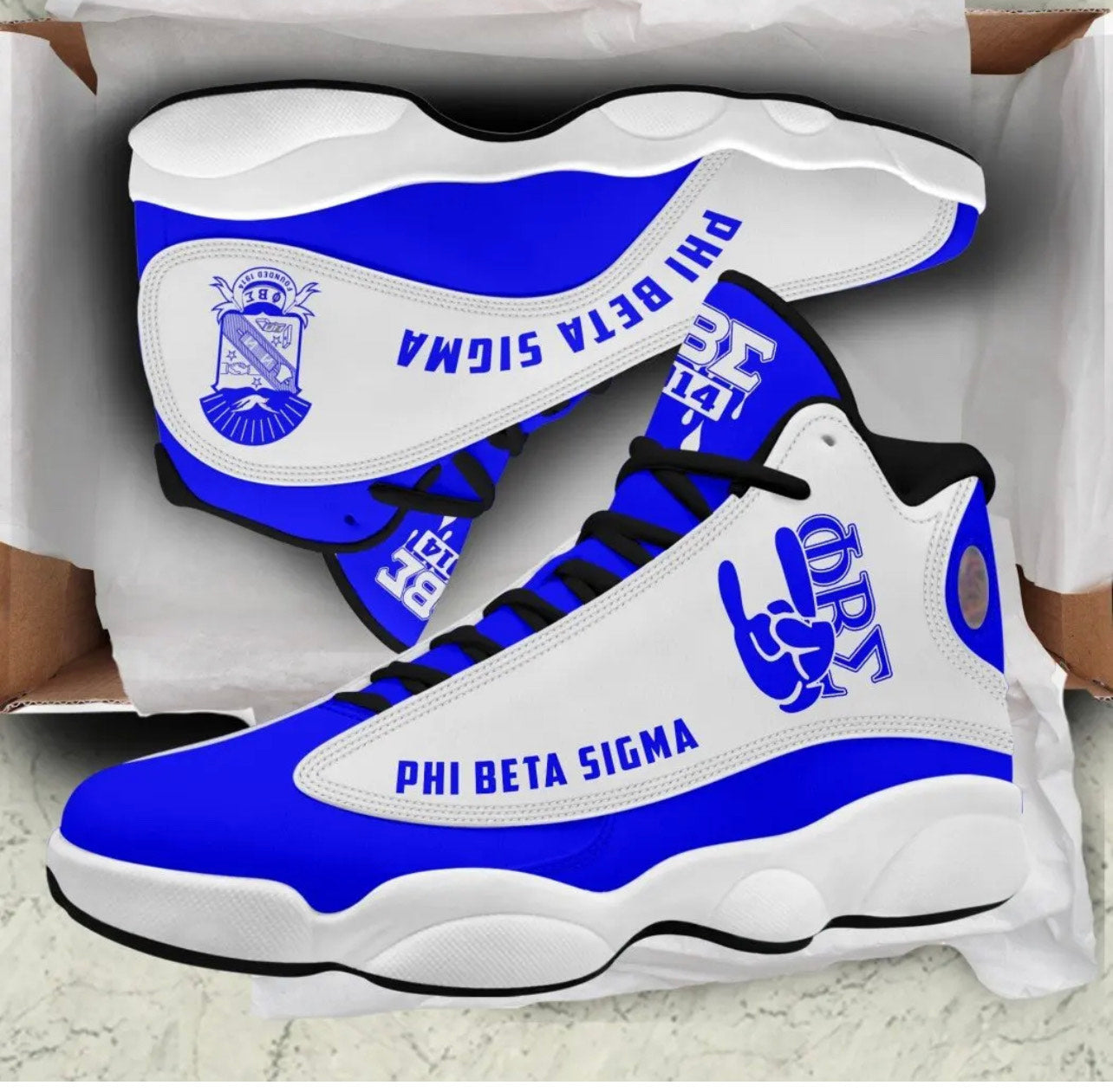 Mama Jojo-2023 Hot Selling Phi Beta Sigma Blue High Quality Breathable Sports Men Shoes