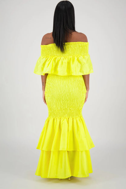 Yellow  Smock Mermaid Dress - Cotton