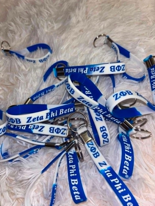 Zeta Phi Beta Rubber Wristlet Keychain – Premium