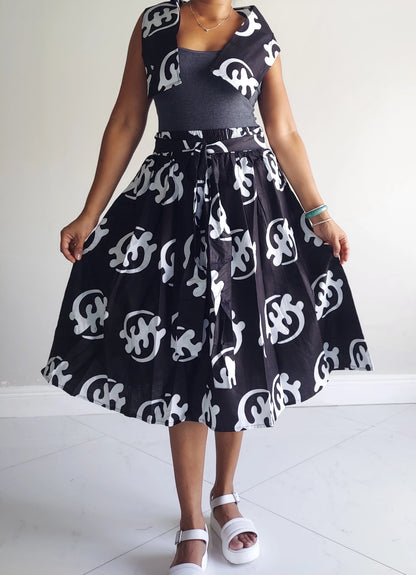 Mommy & Me Mid Length Flared Skirt - Gynamee Print