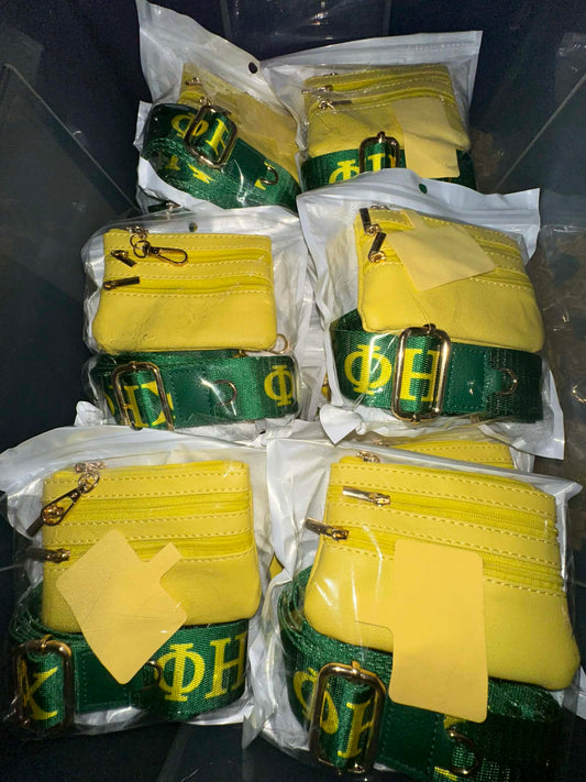 Chi Eta High Quality Bag Stripe and coin/ credit card purse. Ships the same day.