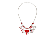 Red White Sorority Charm Necklace-OOPS Delta