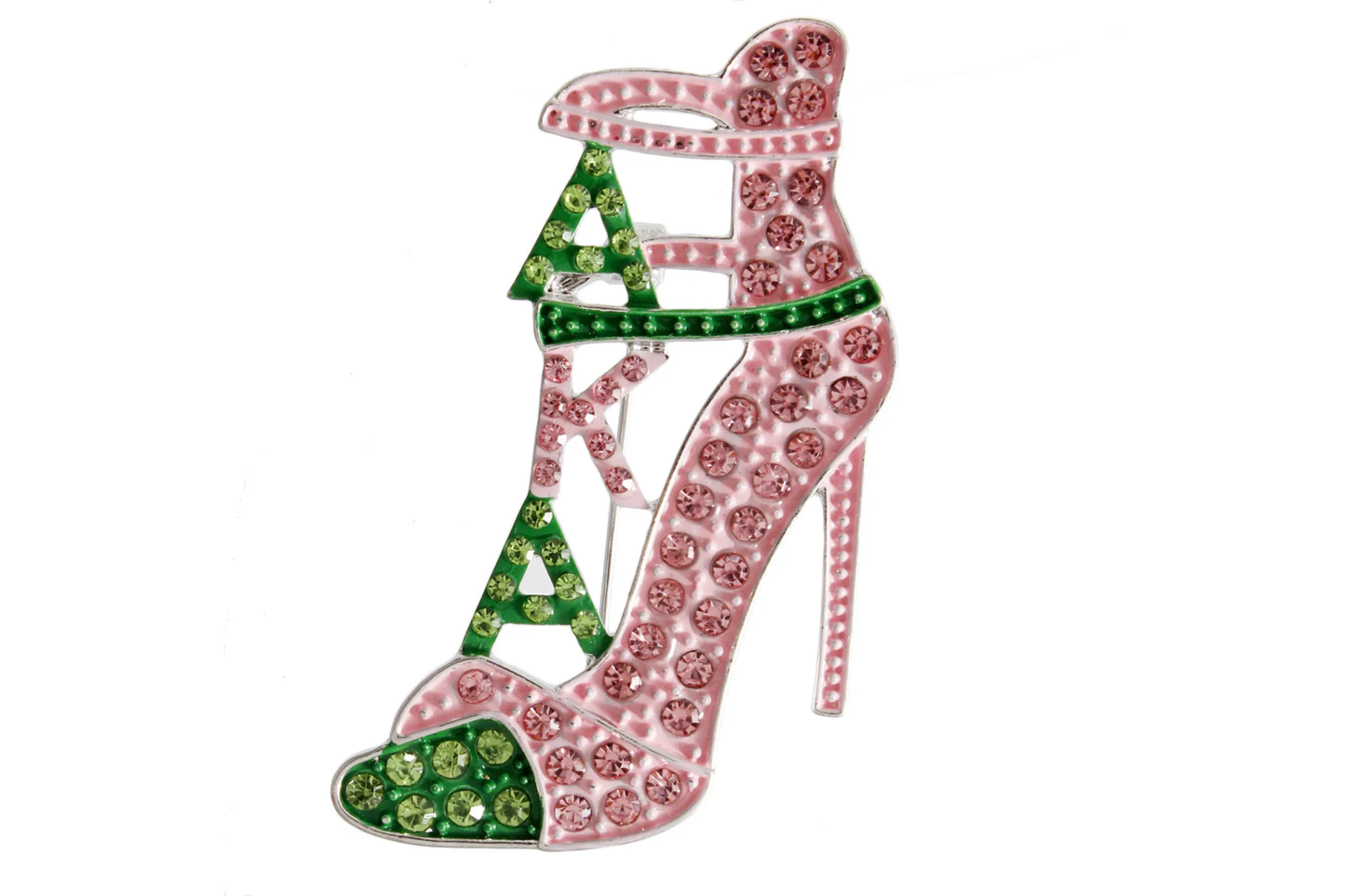 Pink Green Heel Sorority Brooch