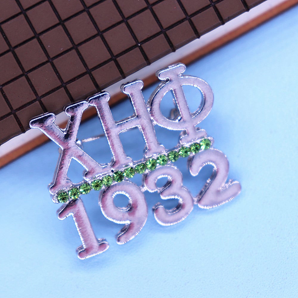 Metal Green Diamond Greek Life Member Club Nurse Rock Caduceus College School Sorority Founded 1932 Letters ETA CHI PHI Brooc