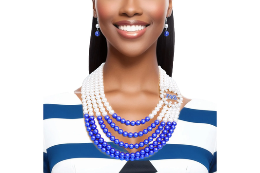 Necklace Mix Blue White Pearl ZPB Set for Women