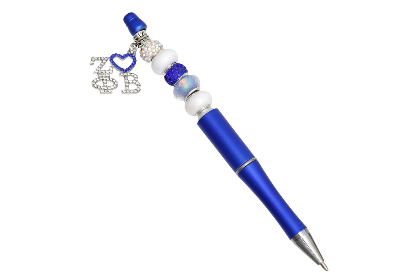 ZPB Sorority Bling Bead and Charm Blue Pen