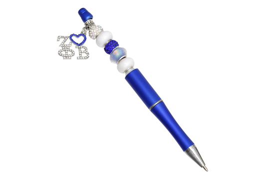 ZPB Sorority Bling Bead and Charm Blue Pen