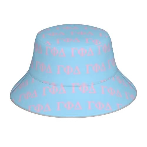 Gamma Phi Delta Bucket Hat Reversible Baby Blue and Baby Pink