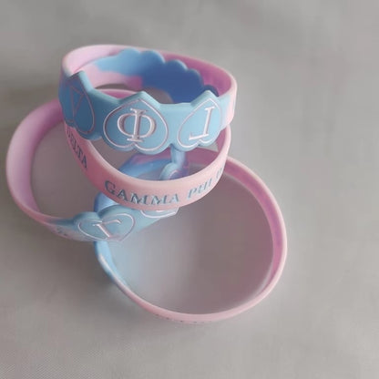 Gamma Phi Delta Love Heart Silcon Bracelet