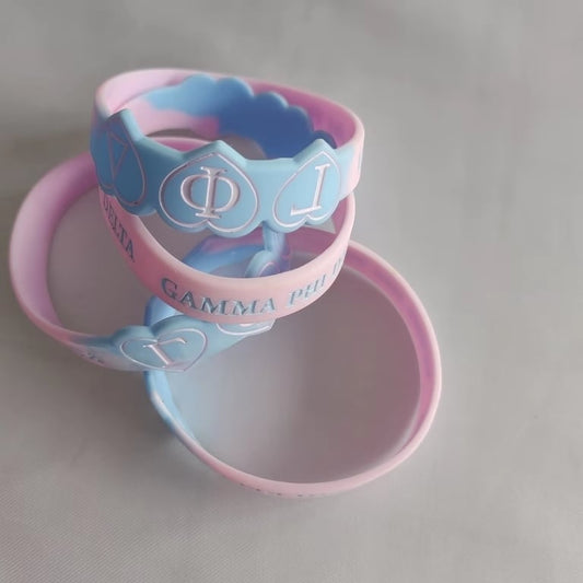 Gamma Phi Delta Love Heart Silcon Bracelet
