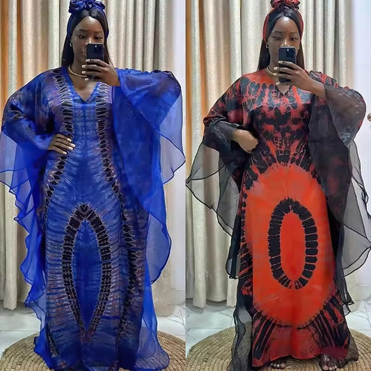 Blue Trendy Boubou African Women Dress Boubou for African Woman