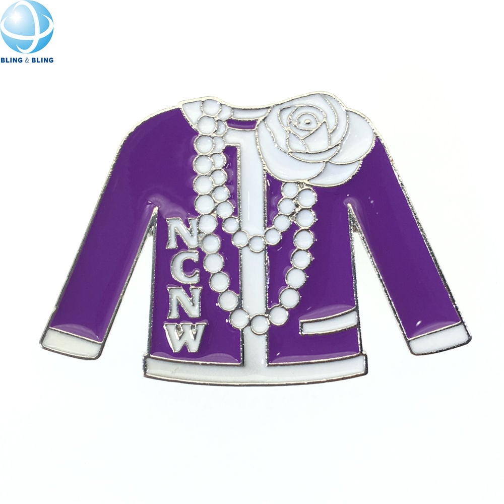 NCNW Purple Enamel Brooches 1935 Greek Sorority Metal Badge Jewelry Lapel Pin for National Council of Negro Women