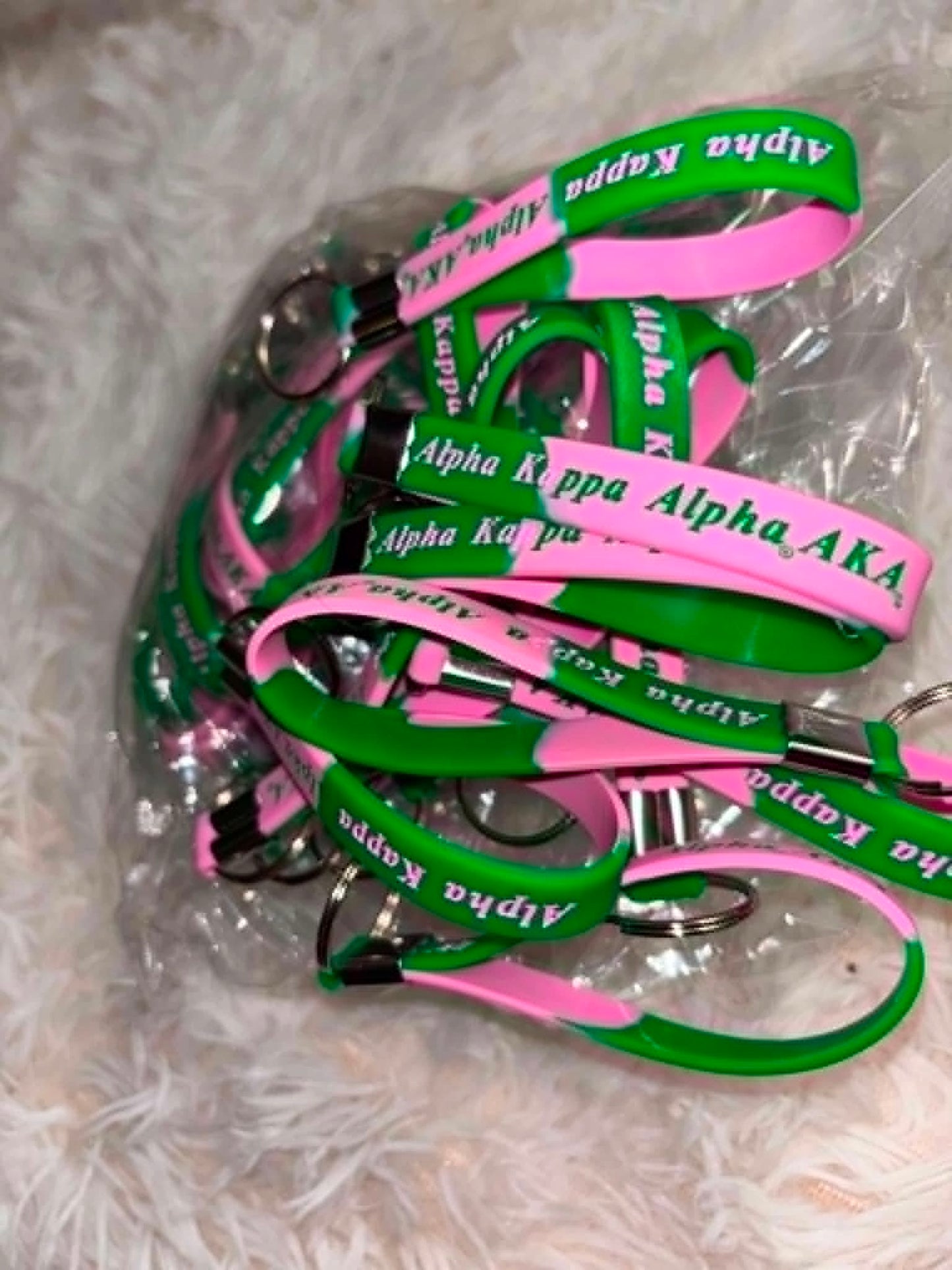 Alpha Kappa Alpha Rubber Wristlet Keychain – Premium Silicone