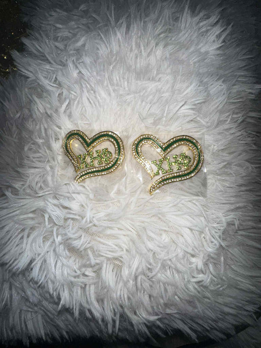 Chi Eta Phi Sorority Heart Red Bling Brooch for Women Each