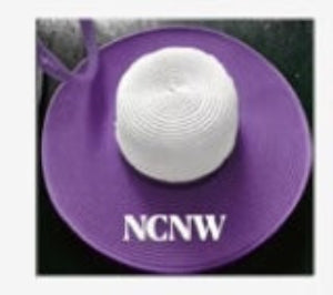 NCNW Elegant Heritage Two-Tone Wide-Brim Sunday Hat