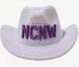NCNW Bling Pearl Fedora Hat White