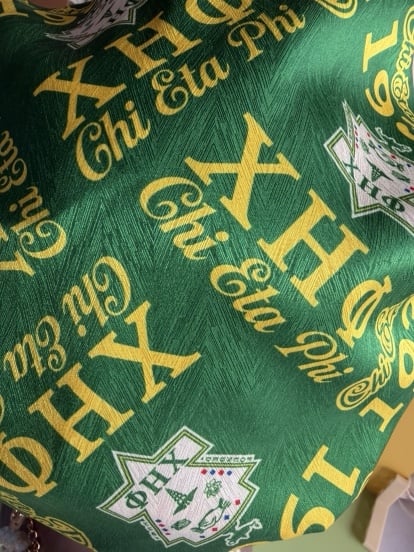 2 Layers Chi Eta Phi 1932 Decorative Greek Letters Sorority Twill Satin Bonnet With Satin Lining Chi Eta Phi