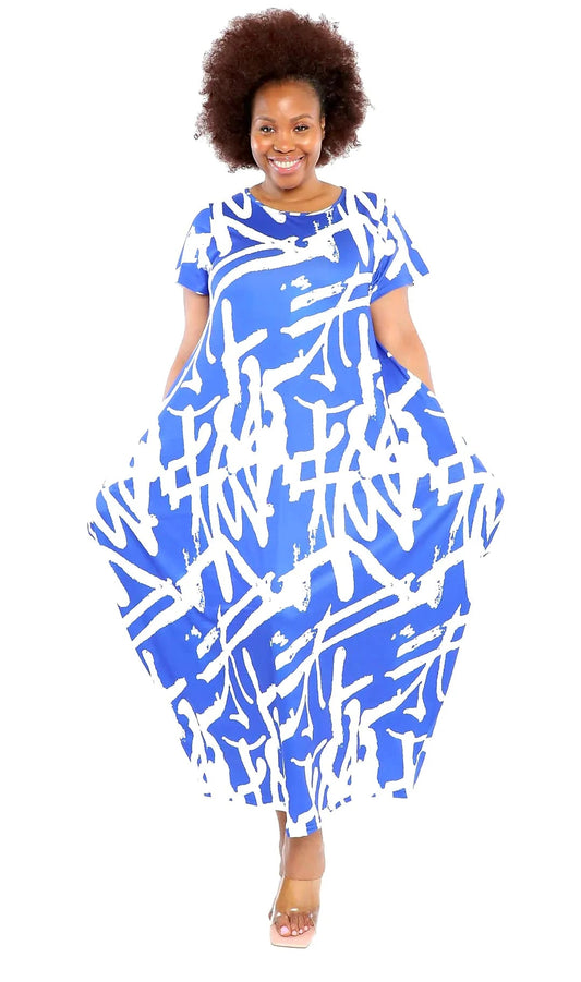 Woman Bubble Dress  Blue