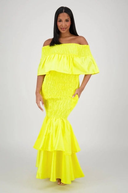 Yellow  Smock Mermaid Dress - Cotton